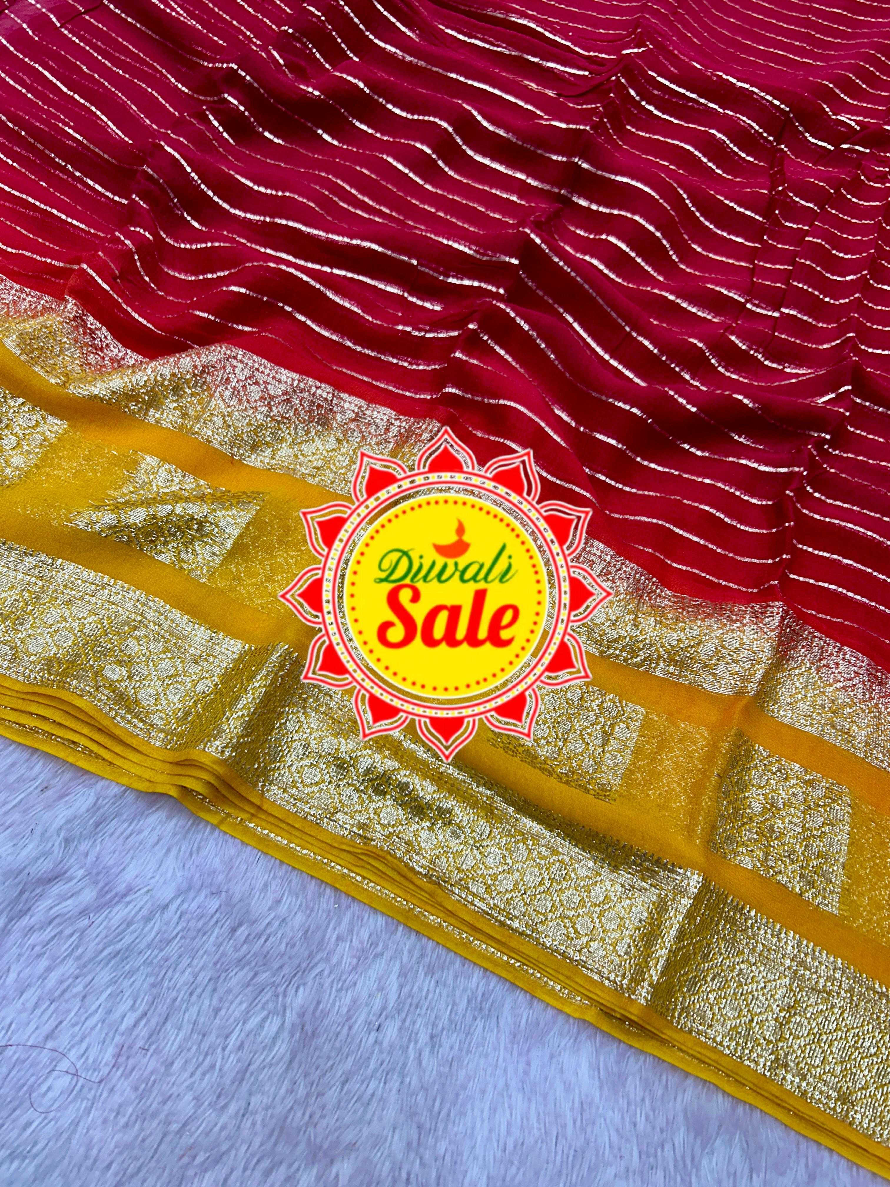 PURE VISCOSE GEORGETTE HAND. DYING SAREE - Haxberry