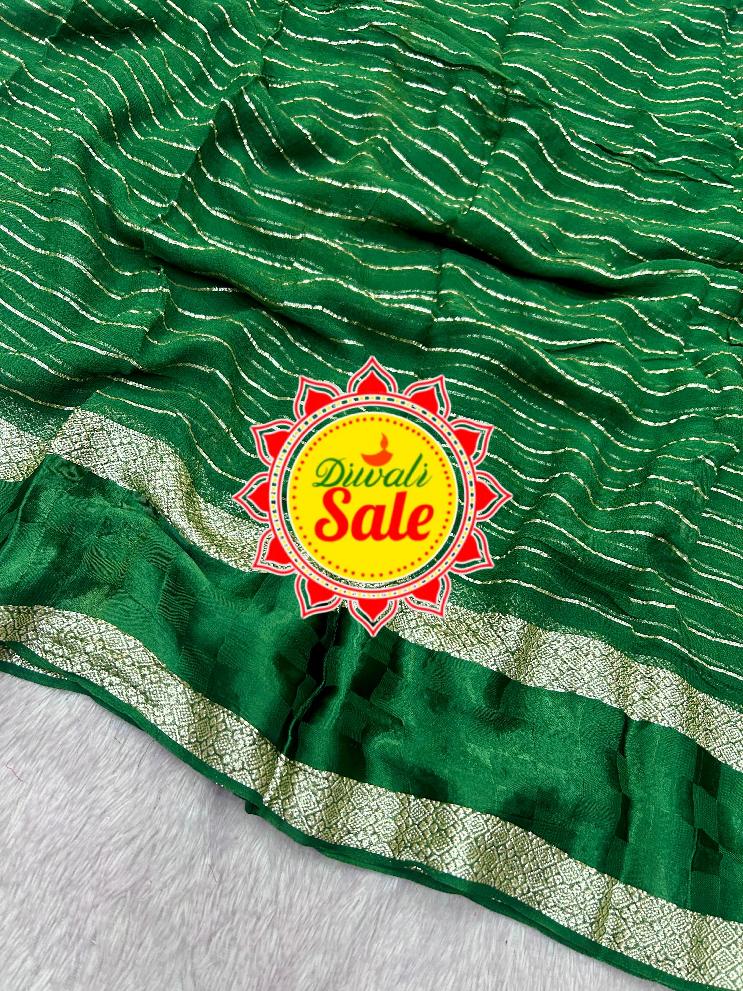 PURE VISCOSE GEORGETTE HAND. DYING SAREE - Haxberry