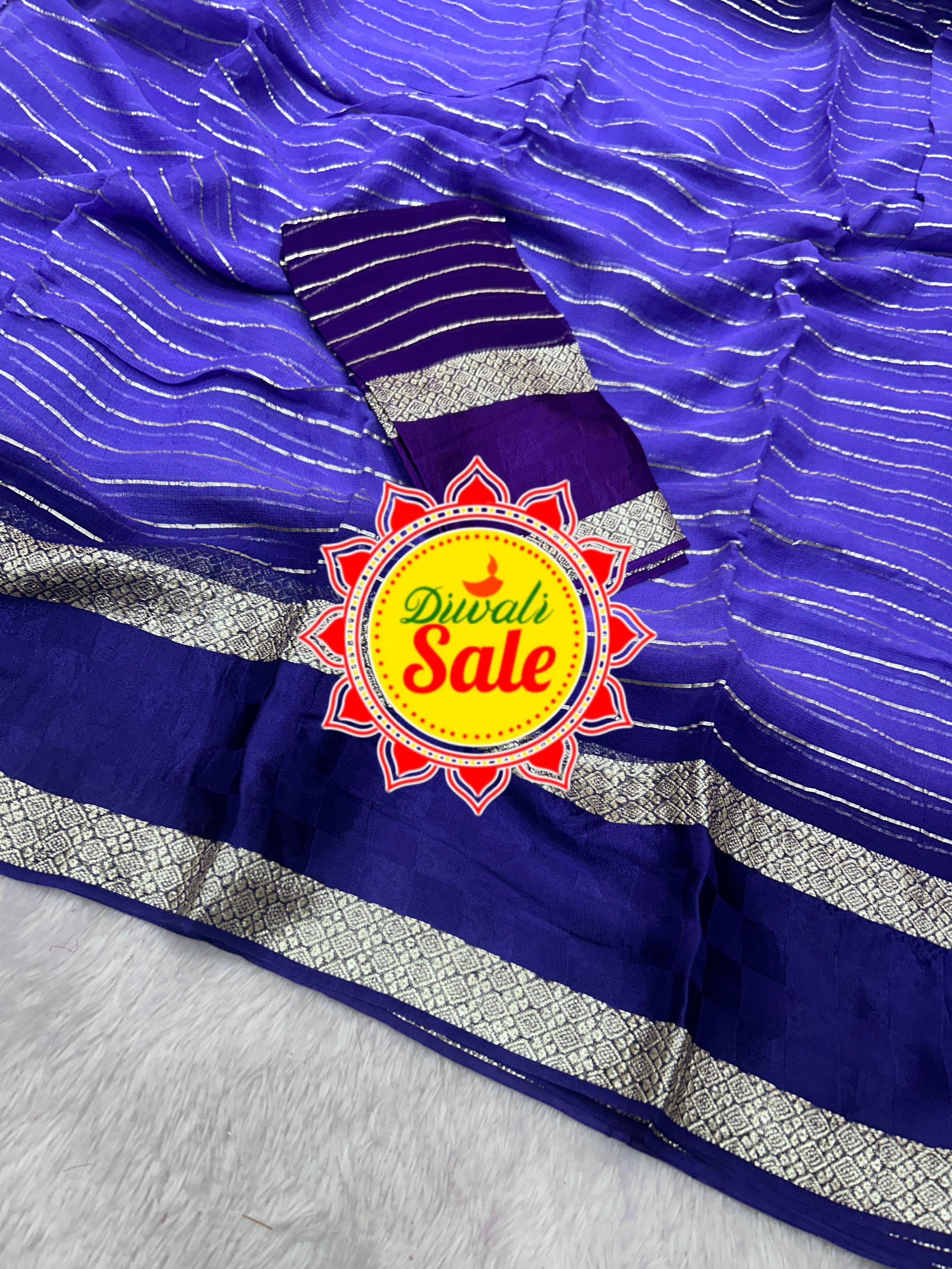 PURE VISCOSE GEORGETTE HAND. DYING SAREE - Haxberry