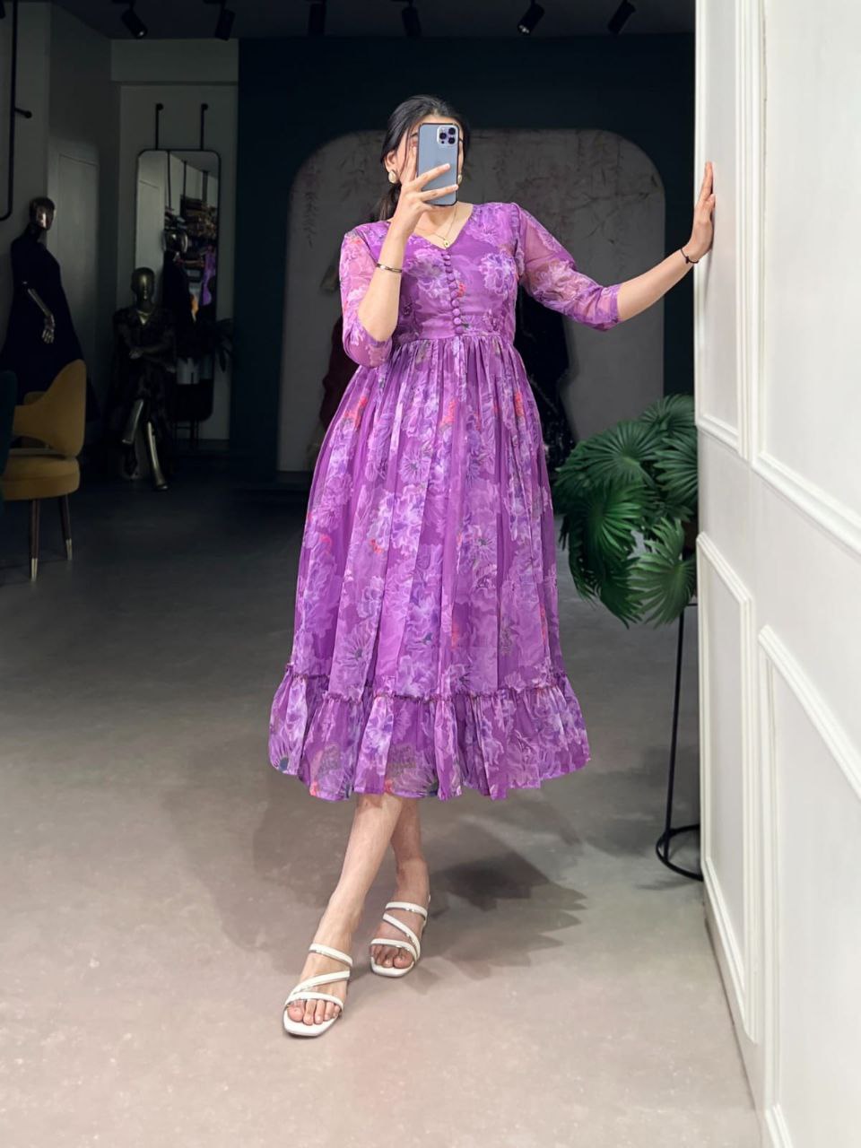 ELEGENT FLORAL PRINTET MAXI DRESS - Haxberry