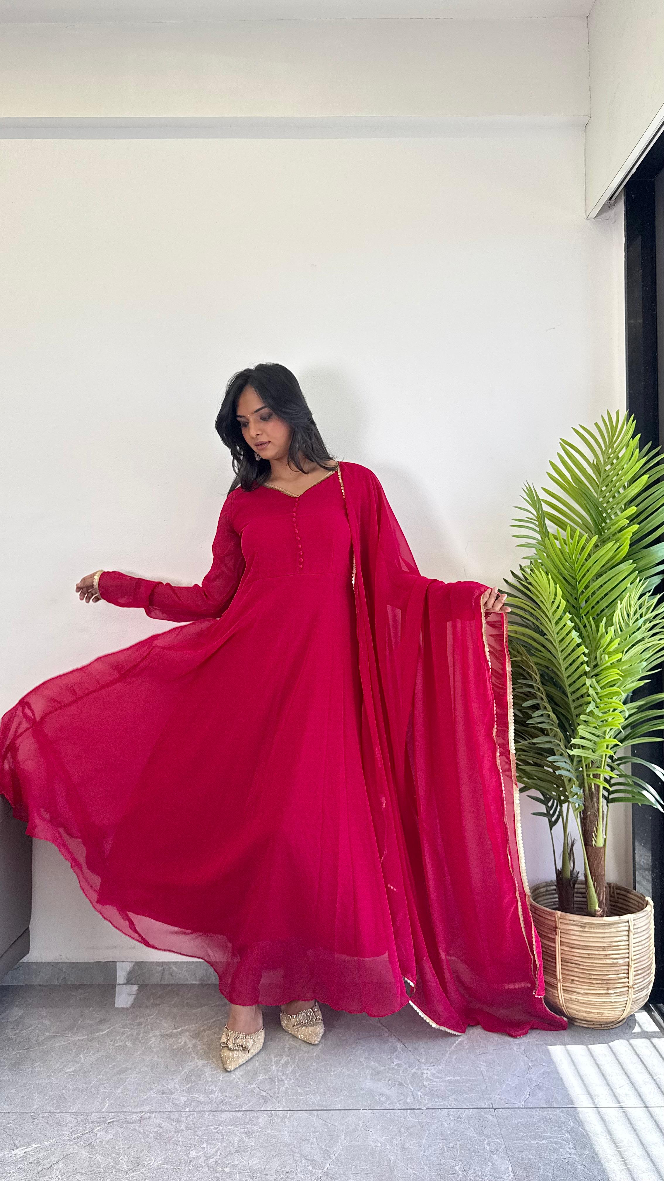 Organza Kurti With Dupatta - Haxberry