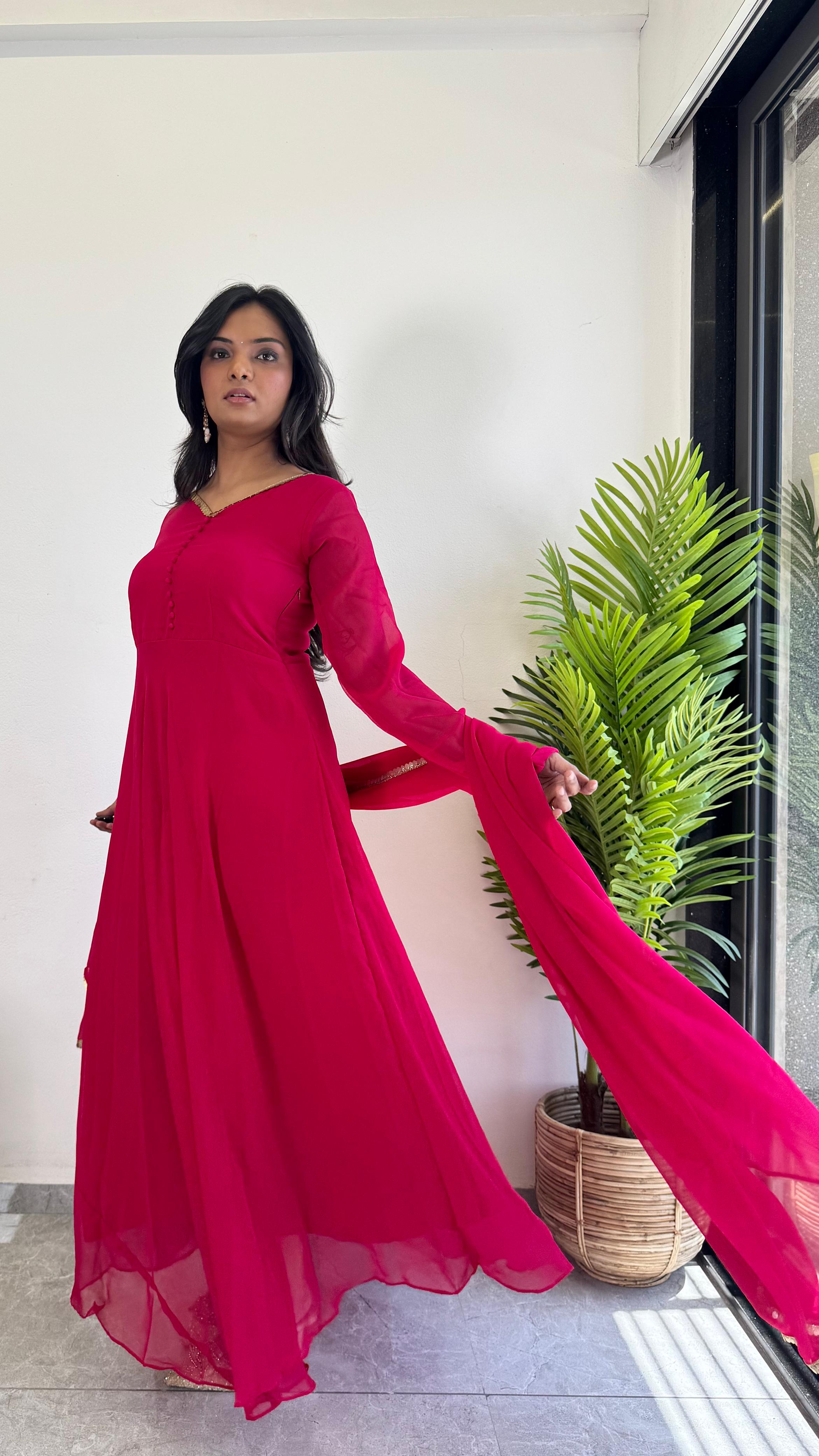Organza Kurti With Dupatta - Haxberry