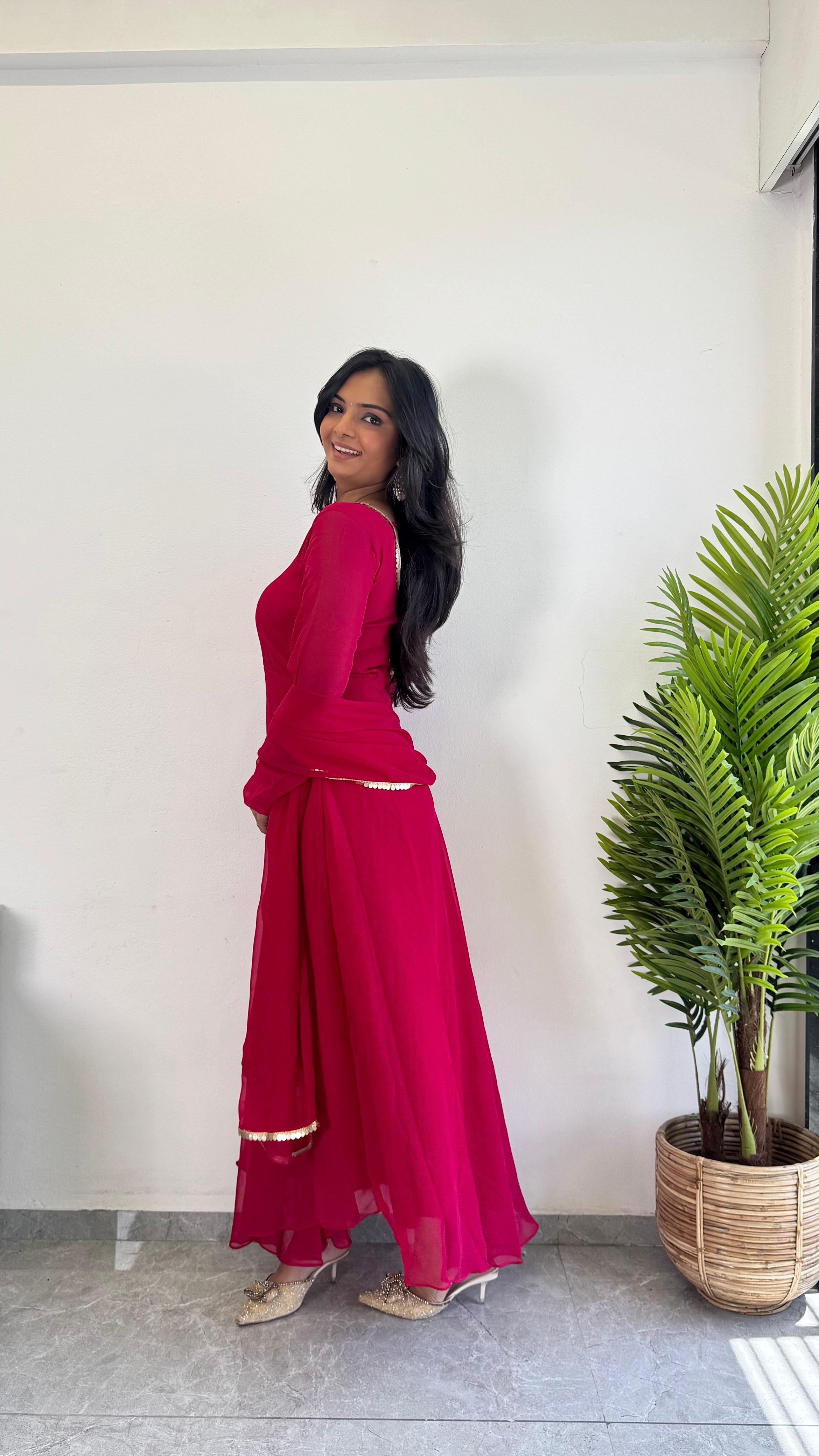 Organza Kurti With Dupatta - Haxberry